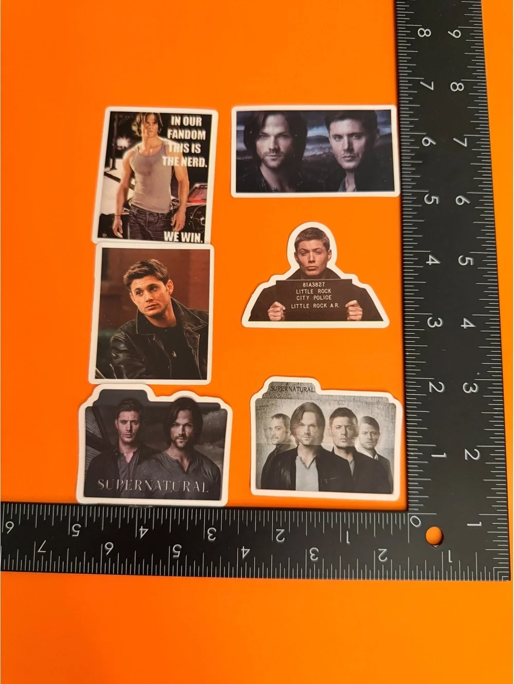 Waterproof stickers 6. Cas, Crowley, Dean, Sam